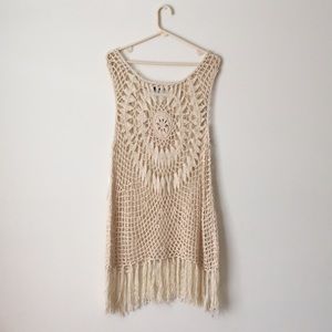 Netted boho tank top